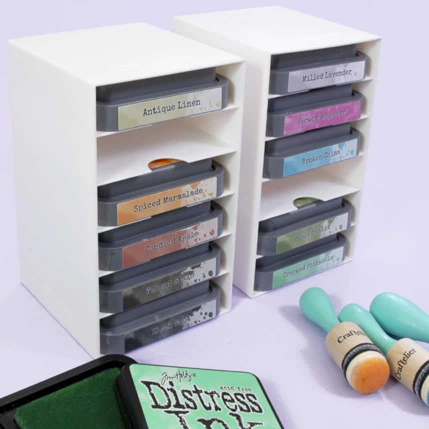 Image of Craftelier - Distress Oxide Ink Storage Racks | Capacity for 12 inks 7.5 x 7.5 cm (3.5 x 8 x 7.5 cm) | Size Approx. 3.3 x 8 x 7.8 cm (5.24 inch x 3.15 inch x 3.07 inch)