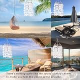 Capiz Shell Wind Chime, Wind Chimes for Outside, Windchimes Outdoors, Glass Wind chimes, Seashell Wind Chimes, Unique Outdoor Boho Decor for Patio Garden Balcony Porch, 8.3" W X 23.6" H