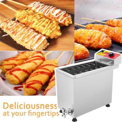 Máquina Eléctrica para Freír Perritos Calientes con Capacidad para 12 Perritos Calientes, Máquina para Hacer Queso Mozzarella, Freidora Automática Comercial para Comida C,