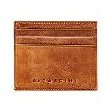 Slim Wallet Vintage Genuine Leather Card Holder Minimalist RFID Blocking Credit Card Case for Men and Women by Bigardini (Brown)