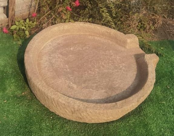 IDYL Granit Bachlaufschalen - 2er Set - Roter Granit | frostfest | Asiatische Dekoration | massives Naturprodukt | Begrüßungsbecken |