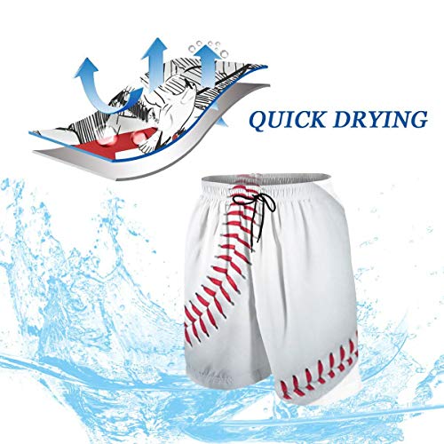 Boy's Kid's Surfing Beach Shorts Baseball 3D Printed Waterproof Quick Dry Board Shorts 7-20Years White (M(10-12))4