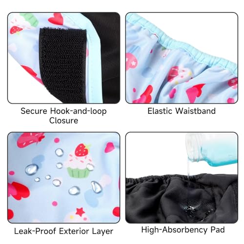 Image of Paw Legend Washable Reusable Female Dog Period Diapers for Heat Doggie Puppy Diapers for Female Dogs (3 Pack,X-Small)
