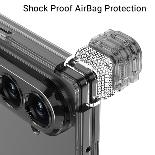 Image of Kapa Clear Airbag with Hinge Protection Compatible with Magsafe Back Case for Samsung Galaxy Z Fold7 / Z Fold 7 | Transparent Shockproof Slim Hard Protective Cover (Grey)