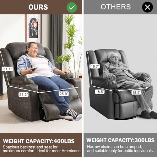 Sillón eléctrico reclinable para adultos cómodo gris miniatura 5