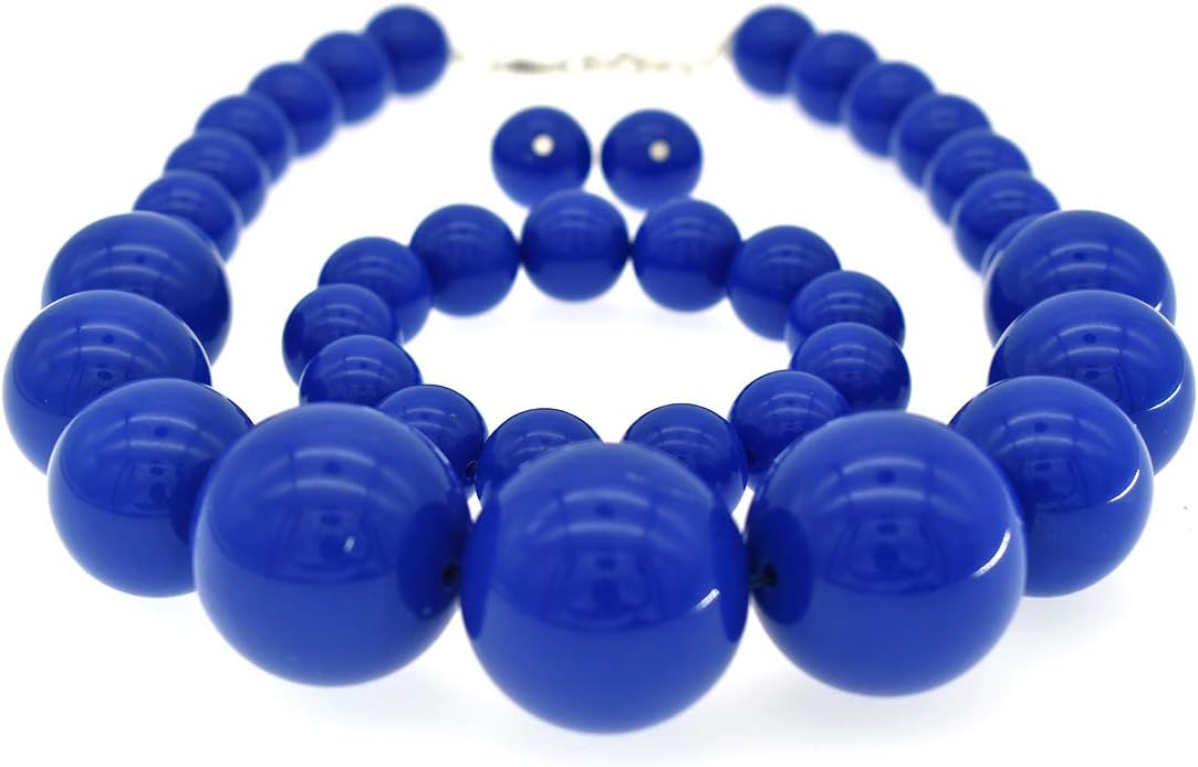 Large Big Faux Pearl Necklace for Women Chunky Pearl Necklace and Earrings set 1920s Costume Jewelry set Prom party Wedding - Image 5