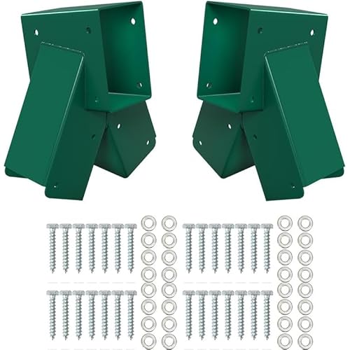 2Pcs A-Frame Swing Set Brackets, Wooden Swing Hardware Bracket, Playground Equipment Parts, Green(Screws Included)