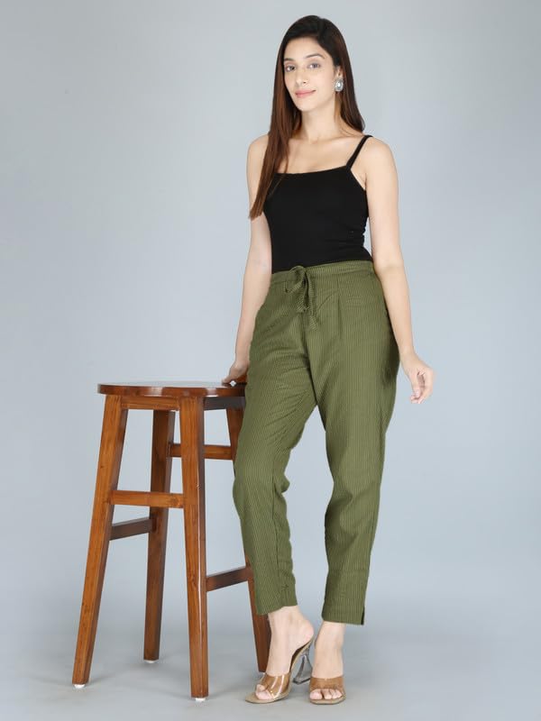 Image of Women Pure Cotton Kantha Dobby Dyed Pants