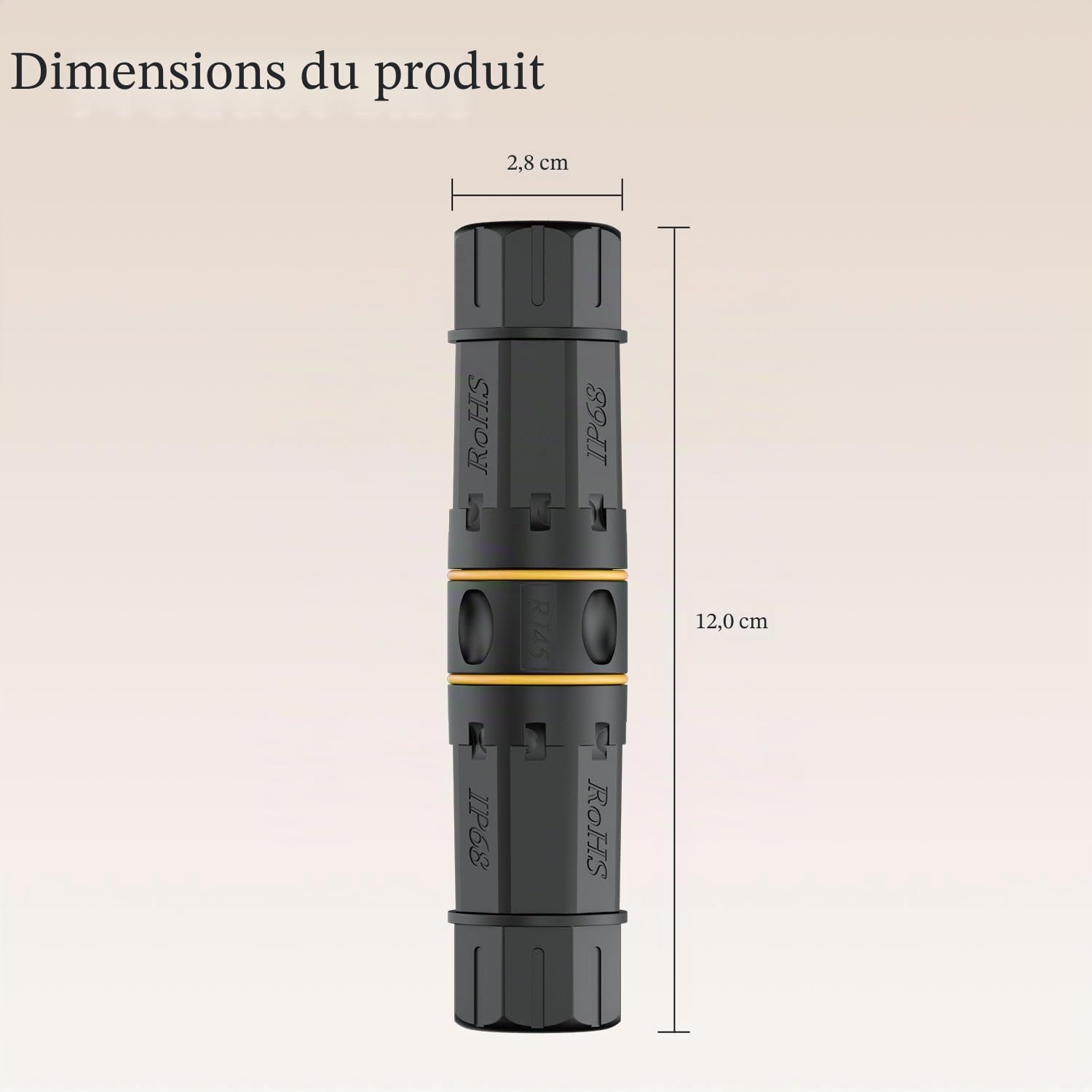 FGB Lot de 3 coupleurs RJ45 étanches Cat7, blindés femelles vers femelles