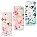 Produktbild Xifanzi 3 X Weich Silikon Hülle für Samsung Galaxy A5 2017 TPU Durchsichtig Zurück Bumper Schutzhülle Flexible Etui Handyhülle - Rosa Blumen + Blaues Grün Schmetterlings Blumen + Gelbe Blätter