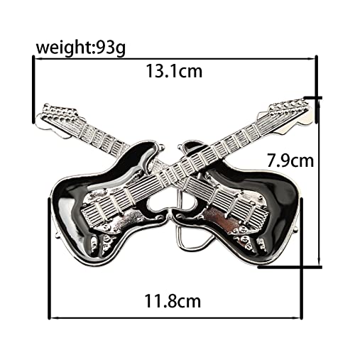 Western Belts for Men,Vintage Style Black Enamel Guitar Music Belt,Black,105CM/41.3''3