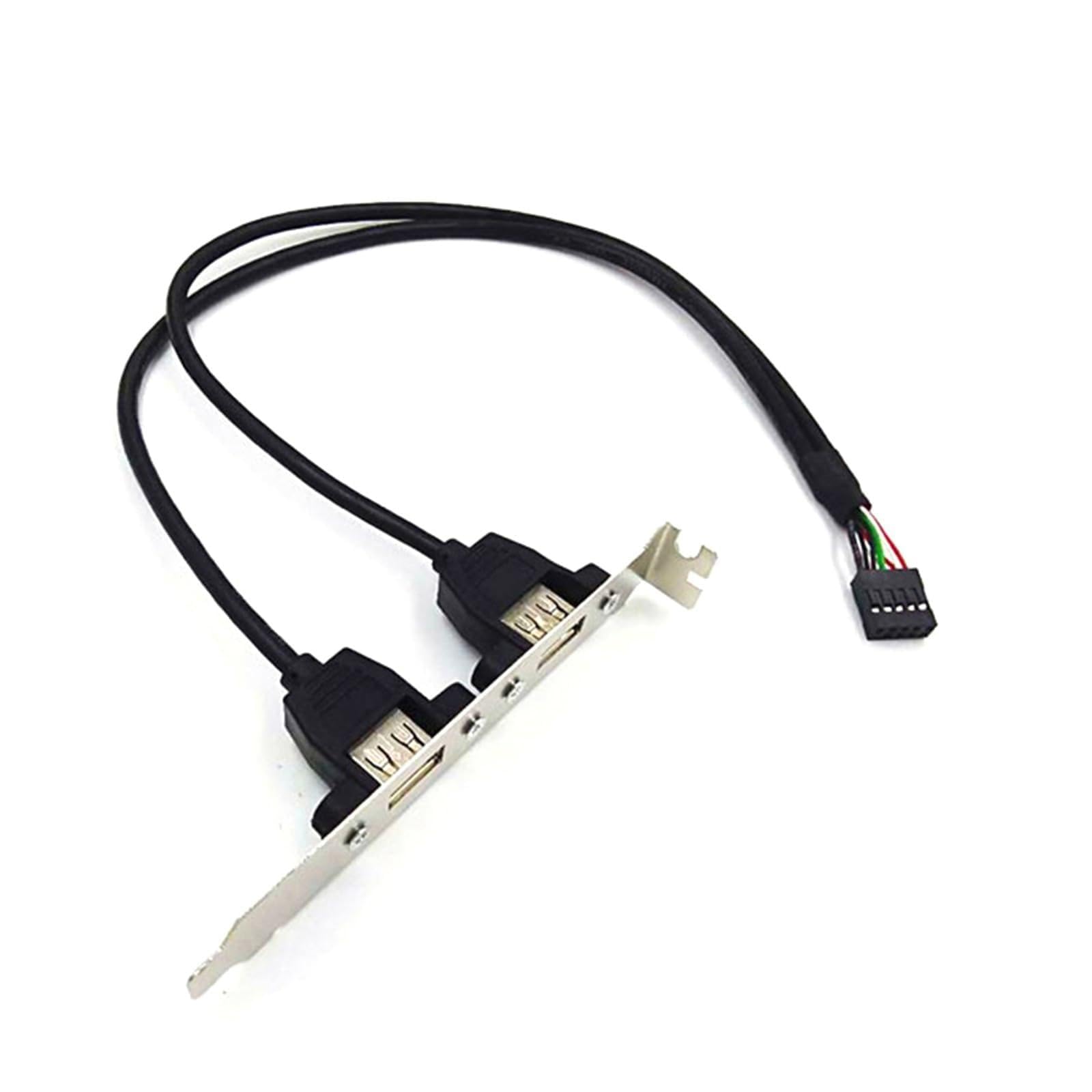 MINGLEA 2 Port USB 2.0 Motherboard Rear Panel Expansion Bracket to IDC 9 Pin Motherboard USB Cable Host Adapter