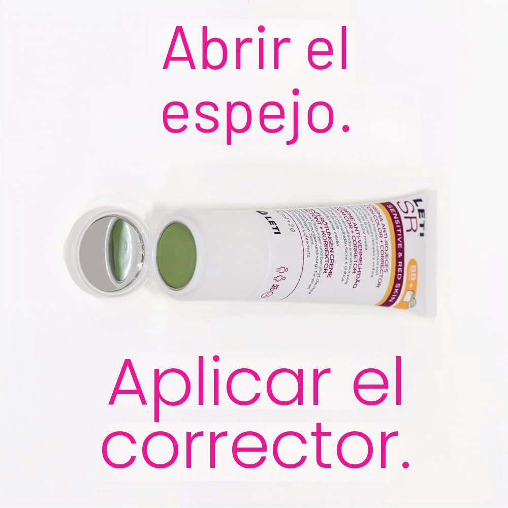LETI Sr - Crema Anti Rojeces, Bb De Cuidado, Bálsamo Para Imperfecciones + Corrector, 40 Ml, Único