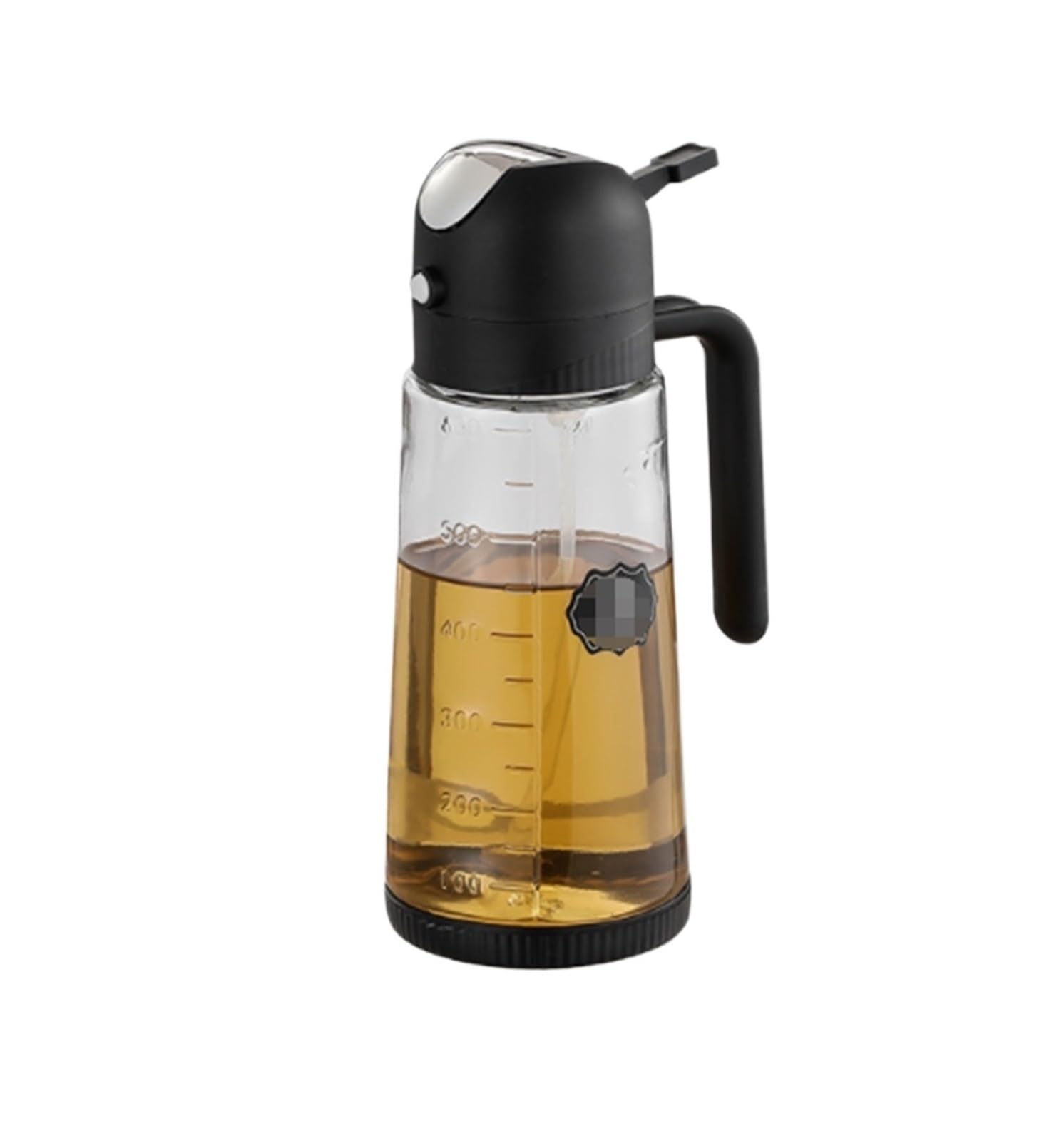 Dozownik do Oleju Kuchennego Rozpylacz Oleju 2 W 1 Dozownik Do Gotowania, Kuchni, Smażenia, Grillowania, Butelka Ze Spryskiwaczem Dozownik Octu i Oleju(Black,630ml)