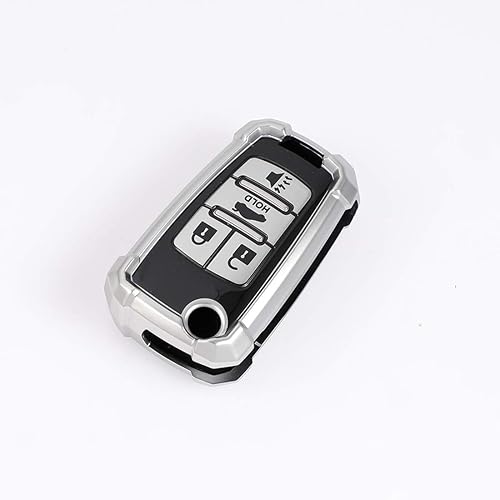 ontto Funda para llavero Chevrolet Cruze Buick Lacrosse Flip Remote sin llave de 4 botones, color plateado