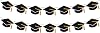 2025 Graduation Decorations Class of 2025 Grad Banner Pre-Strung Glitter Graduation Garland with Tassel Grad Cap Banner for Grad Party Supplies Black