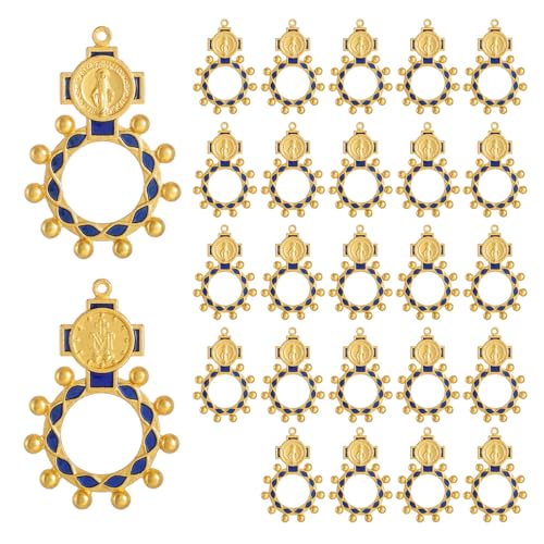 KOMI 24pc Finger Rosary Rings, Catholic Prayer Ring for Men Women, Baptism Confirmation Favors