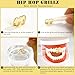 Vieyomn 6 Pcs Golden Grillz for Your Teeth Punk Single Grills for Men Women Hip Hop Rapper Accessories