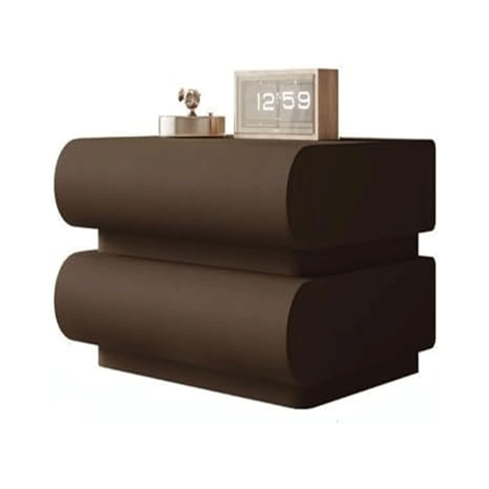 SXZenSpace Fashion Nightstand for Bedroom Bedside Table Solid Wood End High-end Cabinet No Assembly Required Side Table(Brown)
