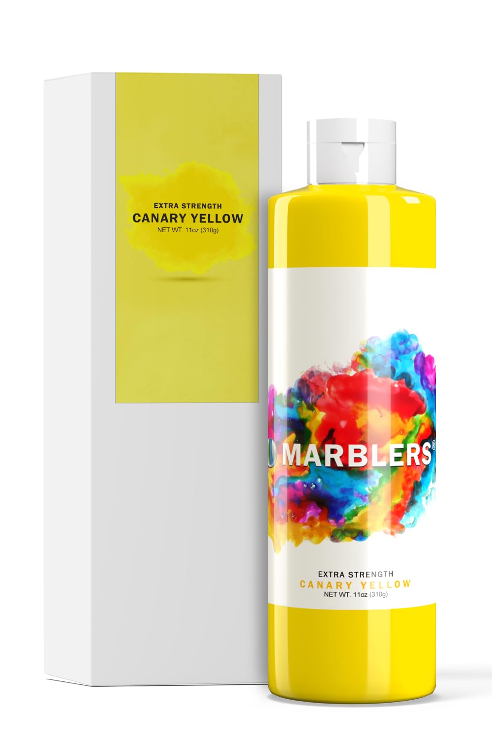 Marblers Canary Yellow Liquid Colourant 11Oz (310G) [Canary Yellow] | Water-Based | Dye, Tint, Pigment | Odourless | Non-Toxic | For Concrete, Cement, Mortar, Grout, Gypsum, Water-Based Paint, Jesmonite, Plaster