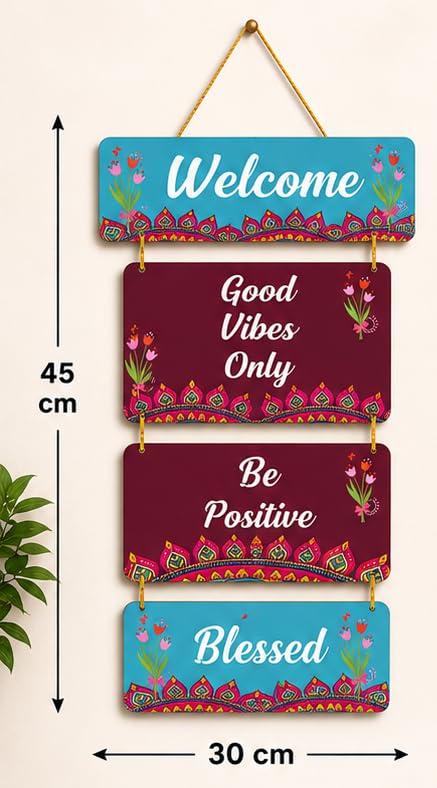 Image of Motivational Quote Wall Hanging for Home Decor | What You Think You Become, What You Feel You Attract, What You Imagine You Create MDF Wooden Wall Art | Office, Living Room & Meditation Decor (WH-22)