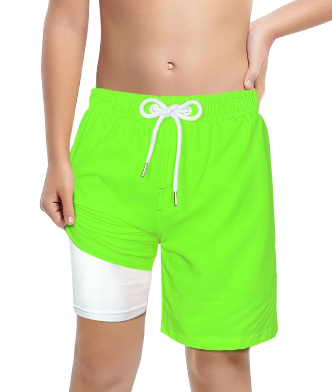LUCOWEE Boys Swim Trunks Soft Boxers Lined no Chafe Swimsuit Bathing Shorts Sandless Quick Dry UPF 50+ Functional Drawstring