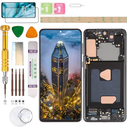Image of (No Fingerprint) LCD Display Assembly for Samsung Galaxy S21+ Plus 5G SM-G996B /DS, G996B, G996U, G996U1, G996W, G996N, G9960 Screen Replacement kit (Black)