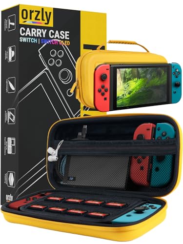 Orzly Carry Case Compatible with Nintendo Switch - NEON Yellow