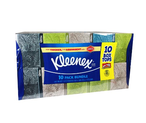 Kleenex 2-Ply White Facial Tissue, 10-Pack Bundle, 160 Count 