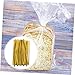 BCOATH 2400pcs Gold Candy Bag Ties Cellophane Sealed Pouches Drawstring Wrapping Ties for Treat Bags Bread Holiday