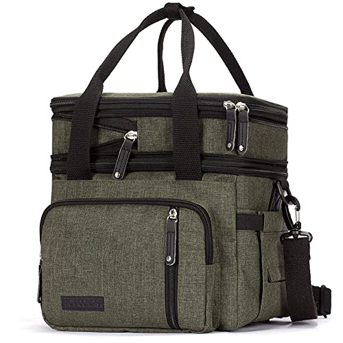 Lunch Bag for Women Men,Insulated Lunch Box,Leakproof Lunch Cooler Bag,Army Green Lunch Tote Bag for Work（Green）
