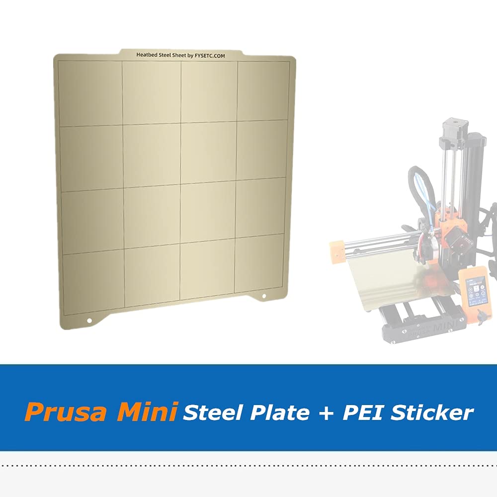 Lysee 3D Printer Parts & Accessories - 1pc Prusa Mini 196.3X145.5X190mm Spring Steel Plate with 2pc PEI Sticker Sheet for 3D Printer Parts Hot Bed Platform - (Size: only Steel Plate)