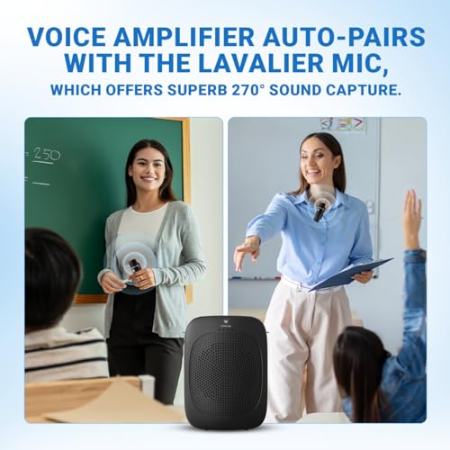 Haut-parleur portable à clipser avec micro sans fil pour parler sans crier