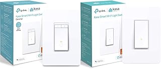 Kasa Smart Dimmer Switch by TP-Link (HS220) - Single Pole, 1-Pack & Light Switch HS200, Single Pole, Needs Neutral Wire, 2.4GHz Wi-Fi Light Switch Works with Alexa and Google Home, White