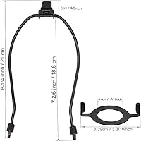 Vista 4 de Soporte de arpa de pantalla de lámpara de 8 pulgadas, arpa de lámpara para base de luz E26, adaptador de ajuste UNO, juego de remates de adaptador
