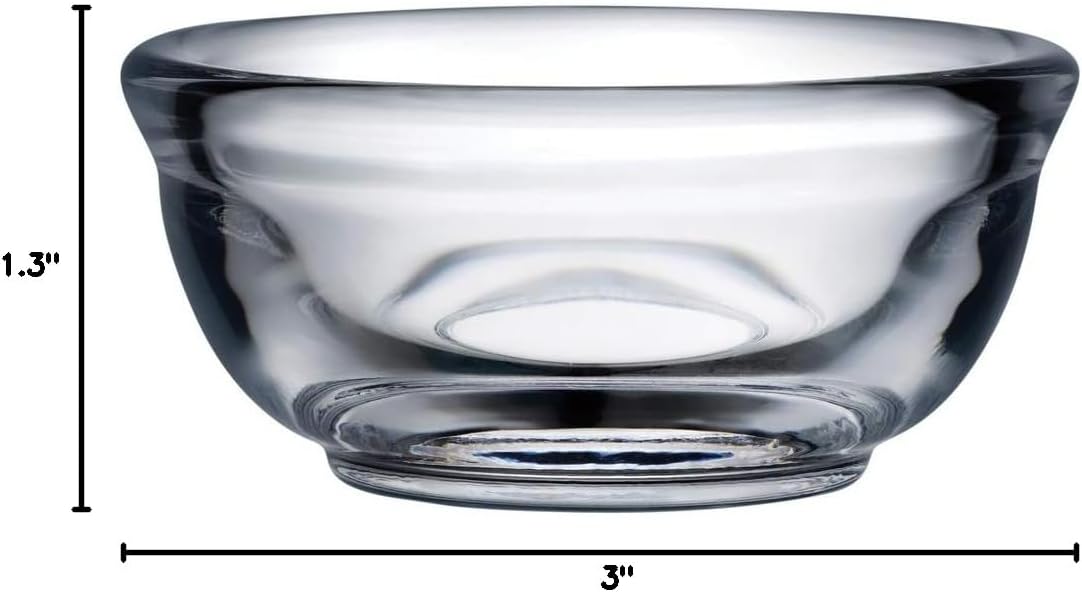 Restaurantware 3 Ounce Mini Prep Bowls 6 Lead-Free Glass Sauce Cups - Heavy Base Stackable Clear Glass Small Glass Bowl For Condiments Dishwasher-Safe For Ingredients Or Condiments