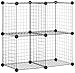 Produktbild Amazon Basics 4 Regalwürfel, Drahtregal, Schwarz, 36.98D x 76.96W x 76.96H cm