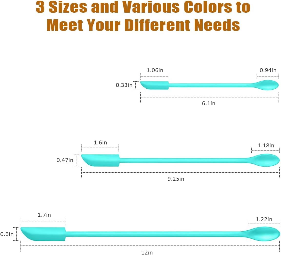 Silicone Spatula Set 6Pcs, Mini Jar Scraper for Makeup & Food image 3