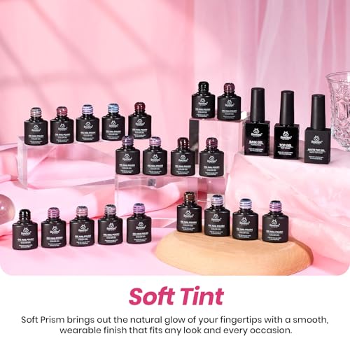 Image of Beetles Soft Tint Nude Gel Nail Polish Set - 23PCS 20 Colors Jelly Nude Pink Milky White Brown Base Color Concealer Sheer Translucent Base Glossy Matte Top Coat French Art Gift for Women