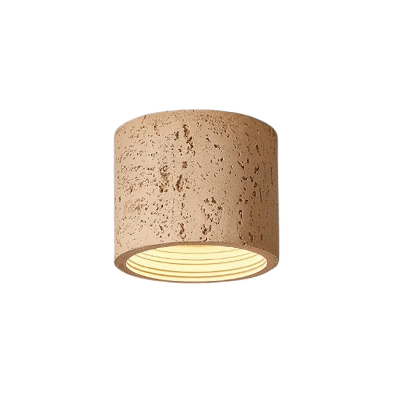 AWEITG 6W LED Flush Mount Ceiling Light - Wabi-Sabi Style Imitation Cave Stone Design for Hallway and Corridor Lighting(Yellow,14x11cm)