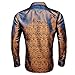 Barry.Wang Mens 70s Disco Dress Shirts Paisley Long Sleeve Designer Outfit Floral Top for Dance Party Casua