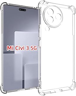 جراب حماية خلفي بالكامل بتصميم ناعم ومضاد للصدمات والبصمات من البولي يوريثين الحراري والسيليكون، مناسب لموبايل شاومي سيفي 3 (شفاف)