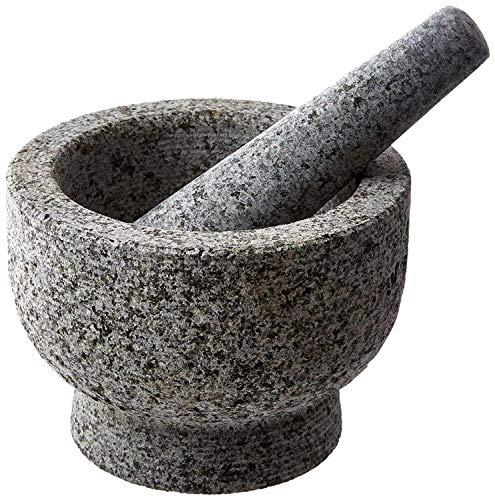 Jamie Oliver Cookware Range Pestle and Mortar, Natural Granite/Dark Grey, 15 cm