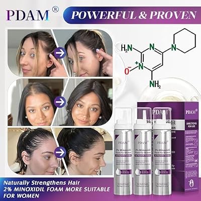 Minoxidil for Women Foam Hair Growth - Minoxidil Hair Regrowth Treatment for Women, Topical Solution Hair Loss Treatments, Thicker er Hair, 3-Month Supply, 3 x 2.11 oz