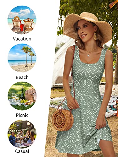 FENSACE Women's Sleeveless Floral Midi Dress Casual Tank Dress3