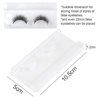 50 Pieces 25mm Rectangle Plastic Eyelash Trays Clear Lash Trays Holder Mink Lash Trays Eye Lash Tray for False Eyelashes Packaging Box Eyelash Storage Case Cosmetic Container Beauty Salons
