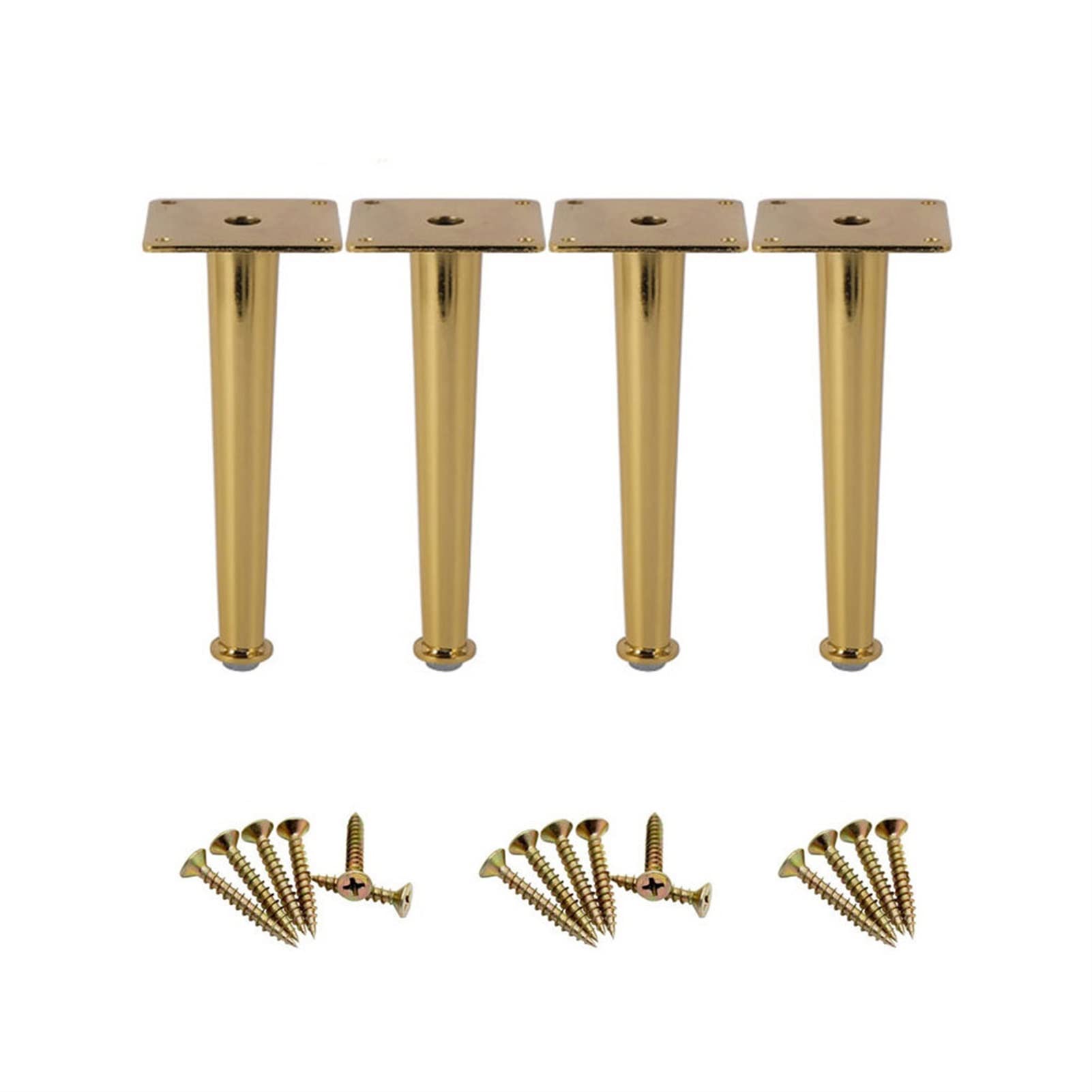 Gambe Di Ricambio For Mobili In Metallo | Gambe di sostegno in metallo 4pz complete di viti for letti, librerie, armadi e divani(Straight cone 200mm)