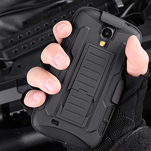 Cocomii Robot Belt Clip Holster Galaxy S4 Mini Case, Slim Thin Matte Kickstand Swivel Belt Clip Holster Reinforced Drop Protection Fashion Bumper Cover Compatible with Samsung Galaxy S4 Mini (Black)