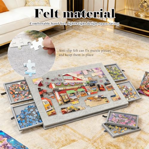 Table de puzzle inclinable 1000 pièces portable feutre support réglable - 3
