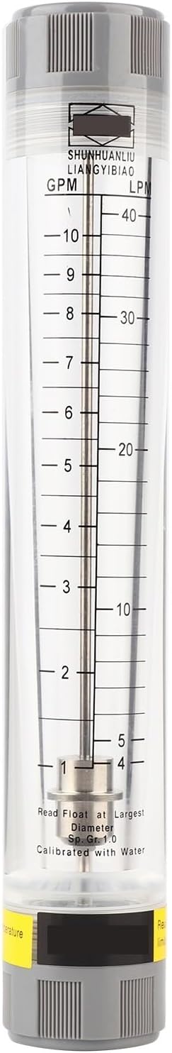 LZM-20G 1-10GPM Acrylic Tube Type Liquid Flowmeter Meter for Female G3/4in Tube Type Flowmeter